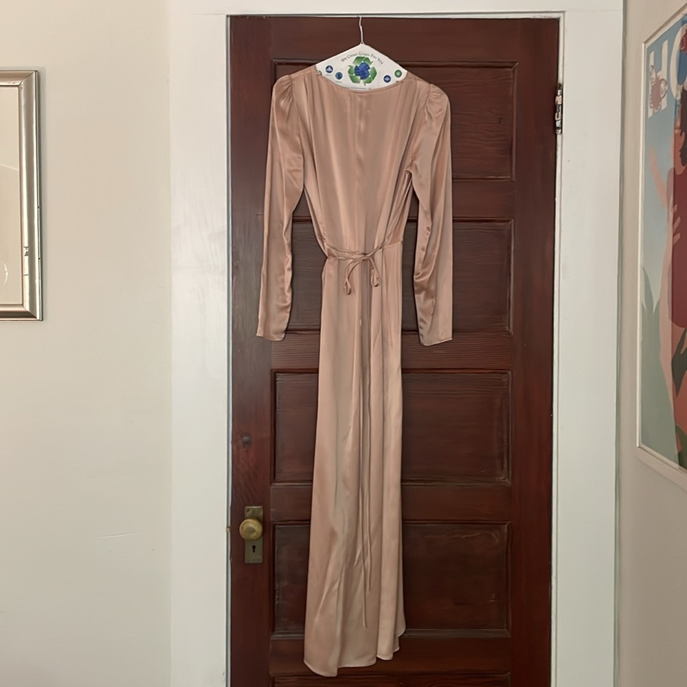 Reformation Silk Wrap Dress - Gem